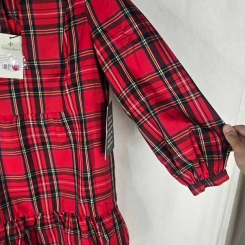 Tuckernuck Womens XS  Royal Stewart Tartan Palmerston Red Plaid Dress Holiday - Picture 10 of 14